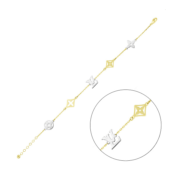 Золотой браслет с фианитом (арт. 324168жб) – изображение 1