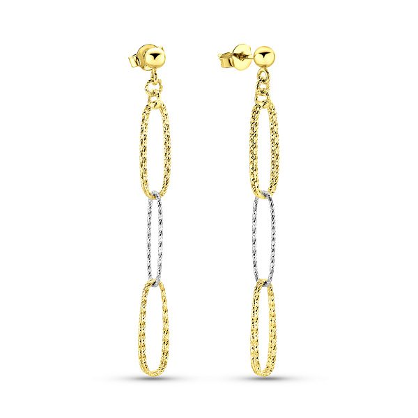 Серьги-пусеты Francelli из желтого и белого золота (арт. 109917жб) – изображение 1