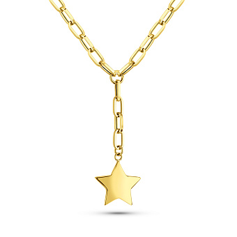 Фото Золотое колье Звезда (арт. 352840ж)