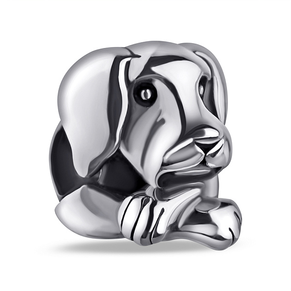 Серебряный шарм Пес без камней (арт. 7903/4251) – изображение 1