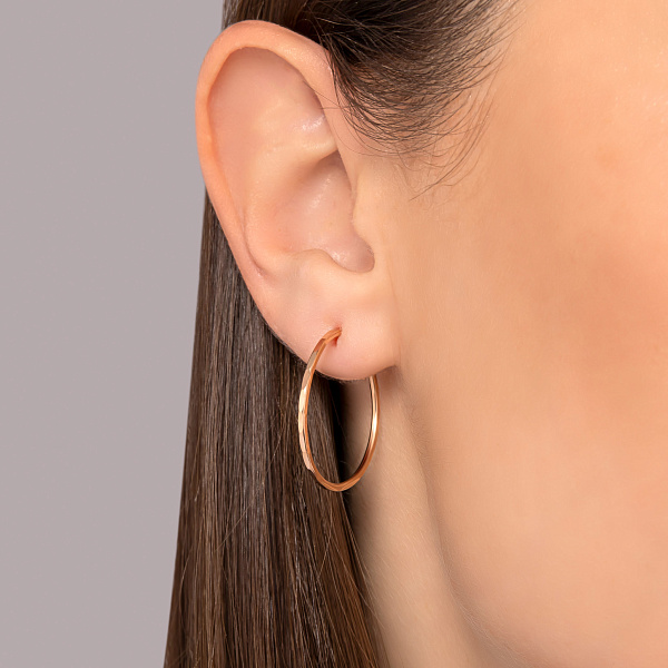 Серьги-кольца из красного золота (арт. 121902/25) – изображение 2