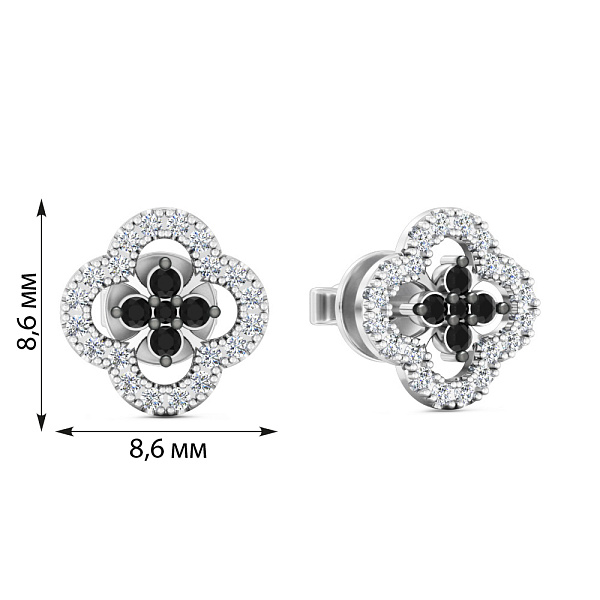 Золотые пусеты с бриллиантами (арт. Т011496030бч) – изображение 2