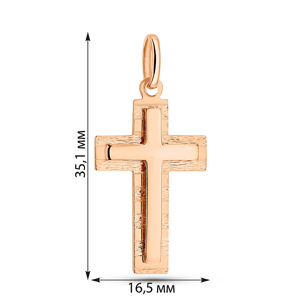 Золотой крестик с алмазной гранью (арт. 424871) – изображение 6