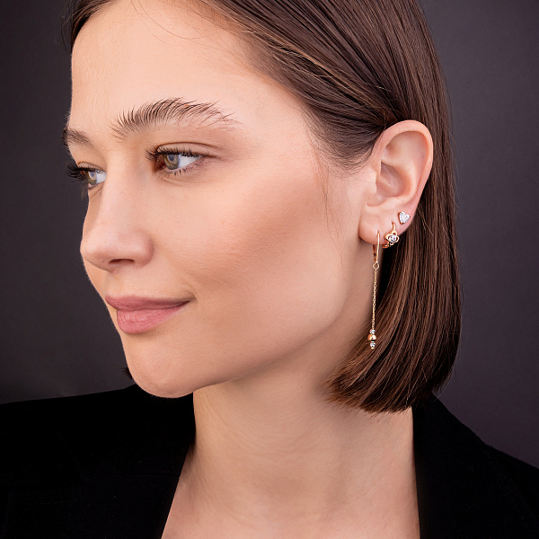 Золоті сережки з підвісками (арт. 1091270кб) – зображення 4