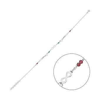 Браслет из белого золота с фианитами (арт. 326947бцвн)