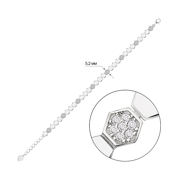 Серебряный браслет с фианитами (арт. 7509/5127) – изображение 2