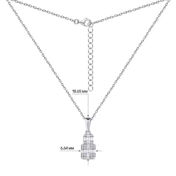 Серебряное колье с россыпью фианитов (арт. 7507/1546) – изображение 3