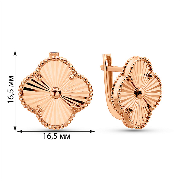 Серьги из красного золота (арт. 108683/15а) – изображение 3