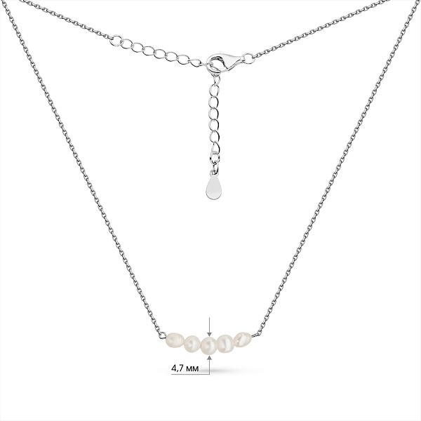 Серебряное колье с жемчугом (арт. 7507/2308жб) – изображение 3