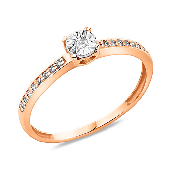 Золотое кольцо с бриллиантами (арт. К011730010)