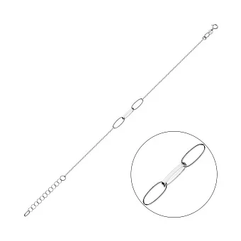 Браслет "Ланки" з білого золота без каміння (арт. 325426б)