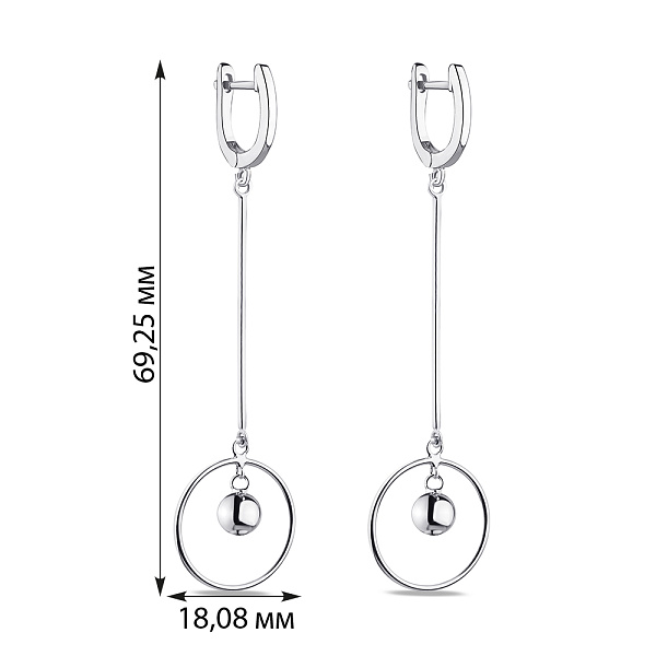Сережки серебряные с подвесками Trendy Style (арт. 7502/4457) – изображение 2