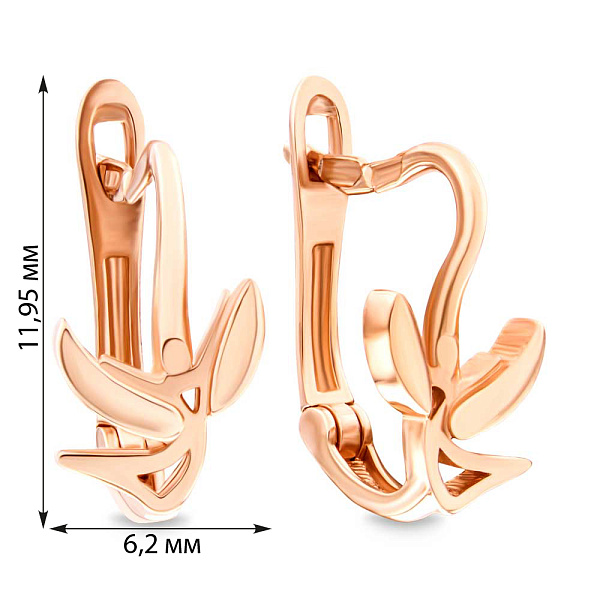 Золоті сережки «Янголи» для дітей  (арт. 106264) – зображення 2