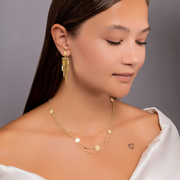 Серьги-подвески из желтого золота (арт. 1092050ж) – изображение 3