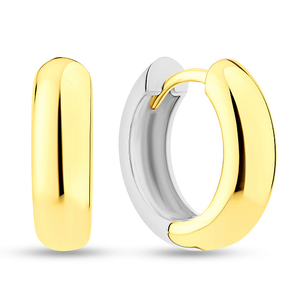 Сережки кільця з жовтого та білого золота (арт. 110462жб) – зображення 1