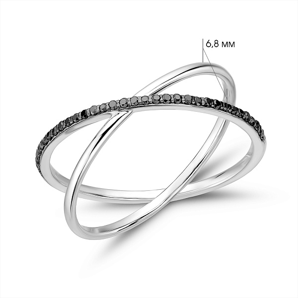 Золота каблучка  з чорними діамантами (арт. К011260010бч) – зображення 3