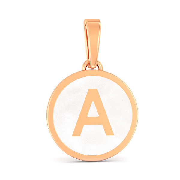 Золотой подвес Буква А с эмалью (арт. 440994еп) – изображение 1