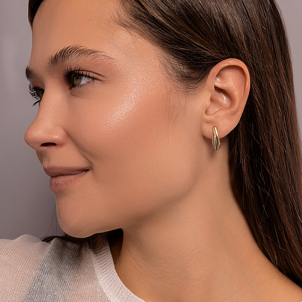 Золотые серьги без камней (арт. 110380ж) – изображение 5