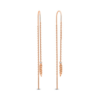 Золоті сережки-протяжки Колоски (арт. 1101044)