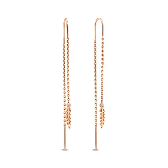 Золотые сережки-протяжки Колоски (арт. 1101044)