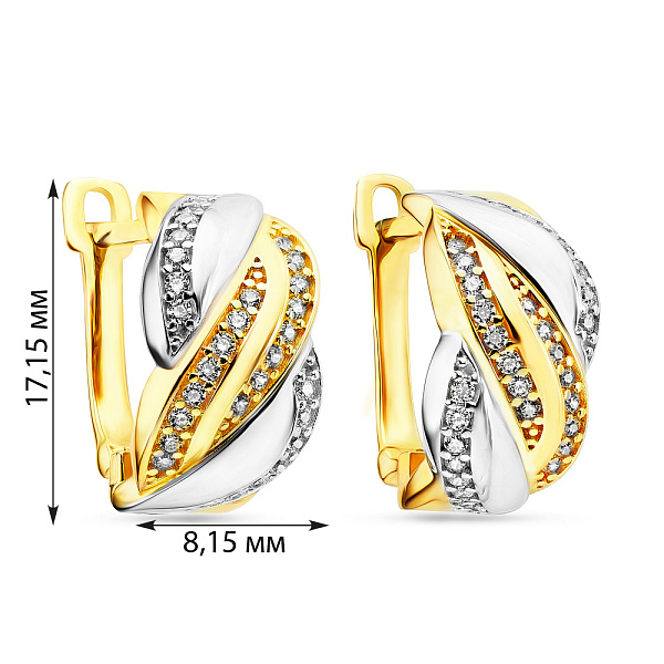Золотые серьги с фианитами (арт. 106806ж) – изображение 2