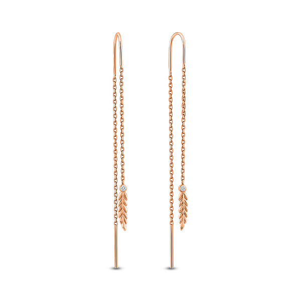 Золоті сережки-протяжки Колоски (арт. 1101044) – зображення 1