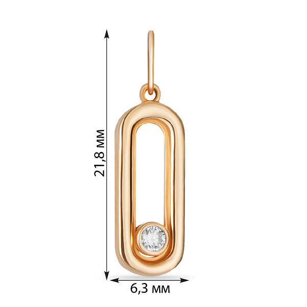 Золотой кулон с фианитом (арт. 424062) – изображение 2
