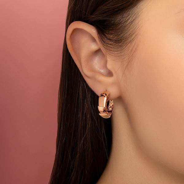 Сережки з червононого золота без каміння (арт. 1091777м) – зображення 2