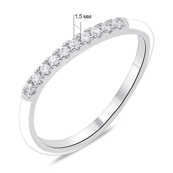 Серебряное кольцо с эмалью и дорожкой из фианитов (арт. 7501/7023еб) – изображение 2