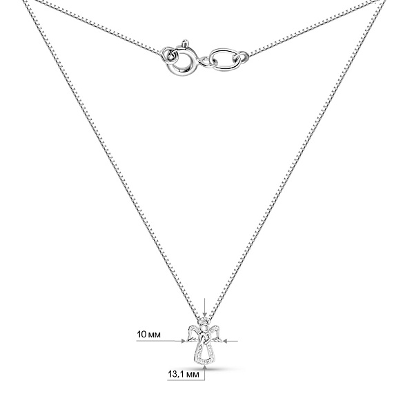 Кольє Янгол з білого золота з діамантами (арт. Ц011379005б/2) – зображення 3