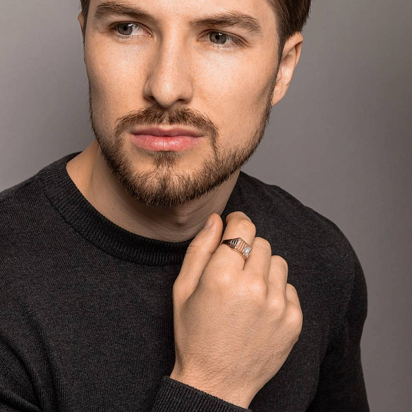 Печатка з червоного і білого золота (арт. 180557кб) – зображення 3