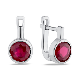 Серебряные серьги с рубином (арт. 7502/1192443Р)