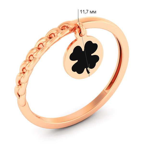 Золотое кольцо с подвеской (арт. 141318еч) – изображение 3