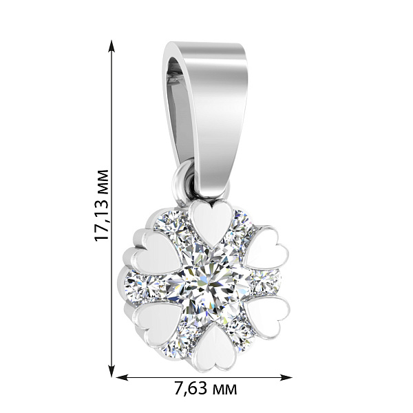 Золота підвіска з фіанітами (арт. 440492б) – зображення 3