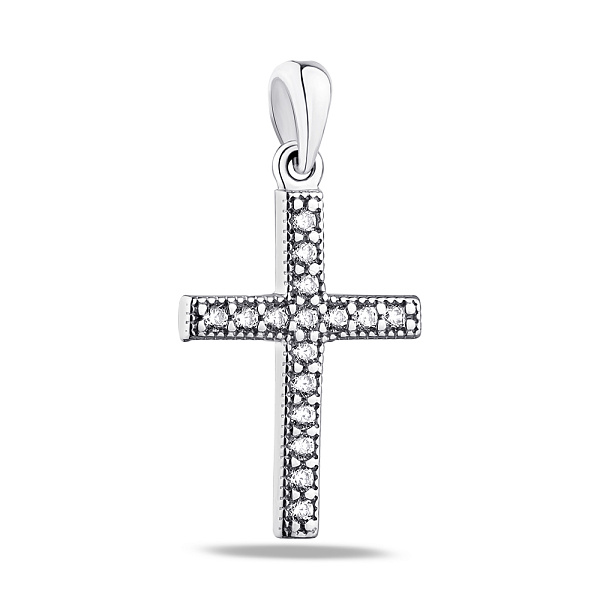 Крестик из серебра с фианитами (арт. 7503/35105-1р) – изображение 1