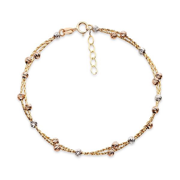 Браслет золотий Orbit з намистинками (арт. 323339жкб) – зображення 1