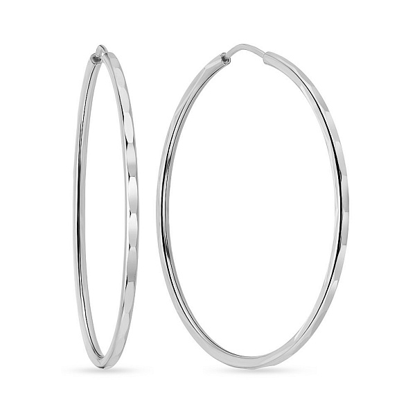Серьги-кольца из белого золота (арт. 100033/65б) – изображение 1
