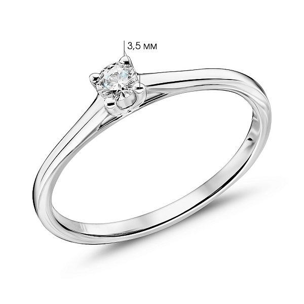 Помолвочное кольцо из золота с бриллиантом (арт. К341393015б) – изображение 4