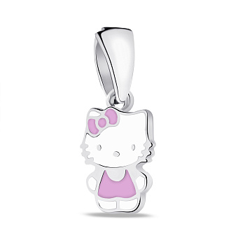 Серебряная подвес Kitty с эмалью (арт. 7503/А131ербпю)