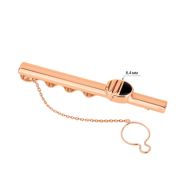 Зажим для галстука из красного золота с эмалью (арт. 200047еч) – изображение 2