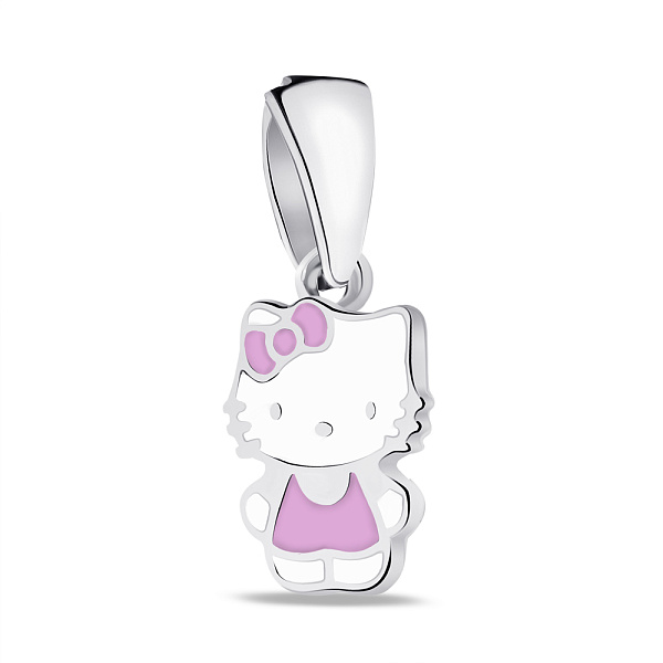 Серебряная подвес Kitty с эмалью (арт. 7503/А131ербпю) – изображение 1