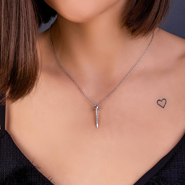 Колье из белого золота Гвоздь (арт. 352371б) – изображение 3