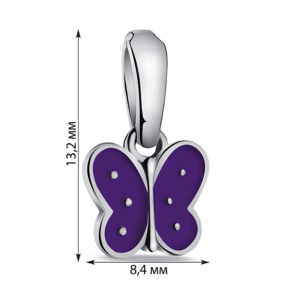 Серебряный кулон Бабочка с эмалью (арт. 7503/1072ефпю) – изображение 2