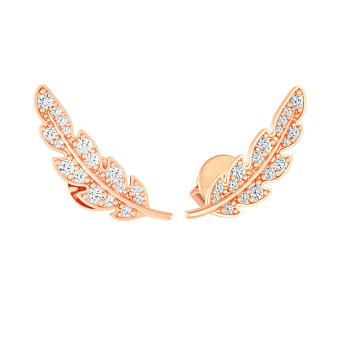 Фото Золотые пусеты с фианитами (арт. 110849)