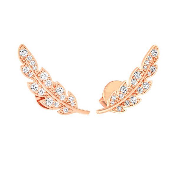 Золотые пусеты с фианитами (арт. 110849) – изображение 1