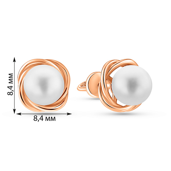Серьги из красного золота с жемчугом (арт. 2108622101) – изображение 3