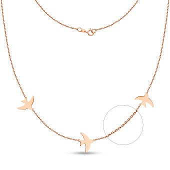 Фото Кольє з червоного золота Ластівки (арт. 360168)