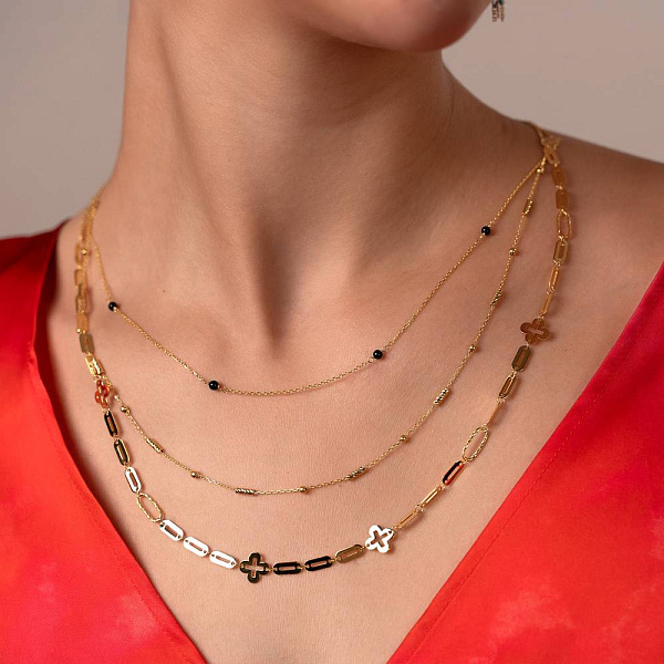 Багатошарове кольє Francelli з жовтого золота (арт. 352854жеч) – зображення 4