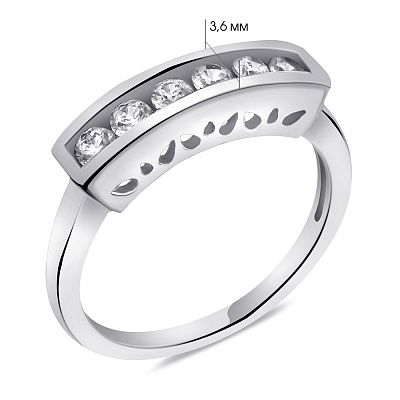 Серебряное кольцо с дорожкой из фианитов (арт. 7501/3282)