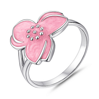 Фото Срібна каблучка Квітка з емаллю (арт. 7501/279епркю)